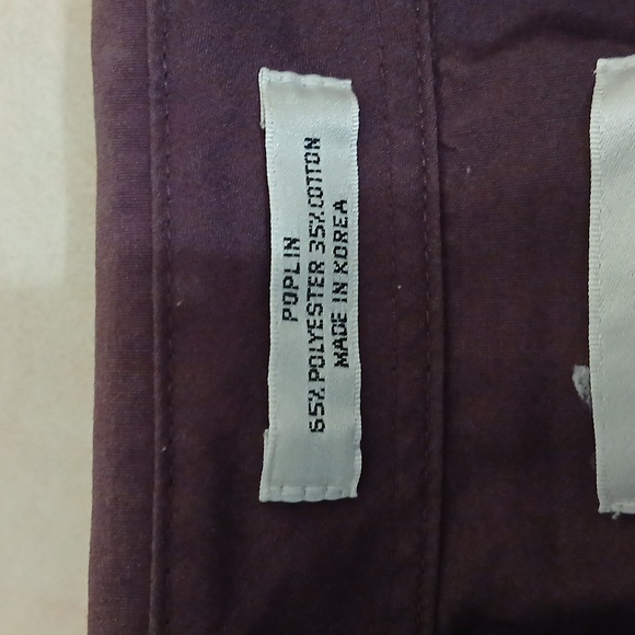 Van Heusen Plum Button Down Shirt Neck 15.5 - Picture 8 of 9